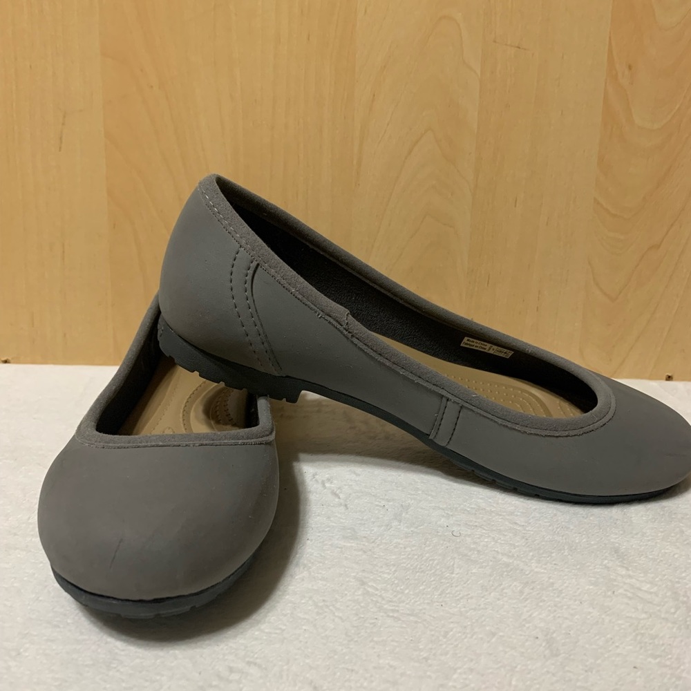 🦋 Crocs Women’s Marin Colorlite Gray Ballet Slip On Flats Size W7. - Picture 2 of 9